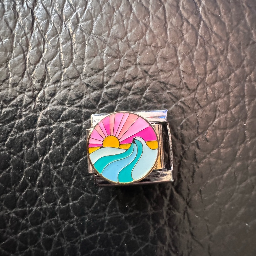 Vibrant Sunset Italian Charm Link - Stainless Steel